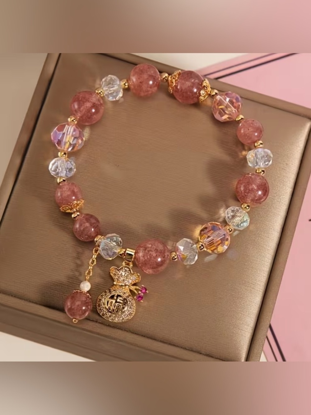 Charm Strawberry Beaded Bracelet. - Picture 5 of 7